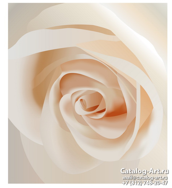 Натяжные потолки с фотопечатью - Белые розы 23